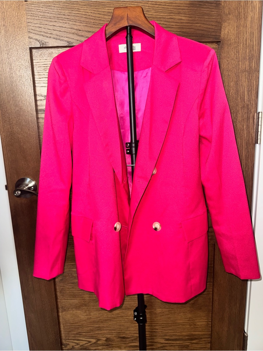 Charlotte Russe Hot Pink Double Button Blazer Size Small